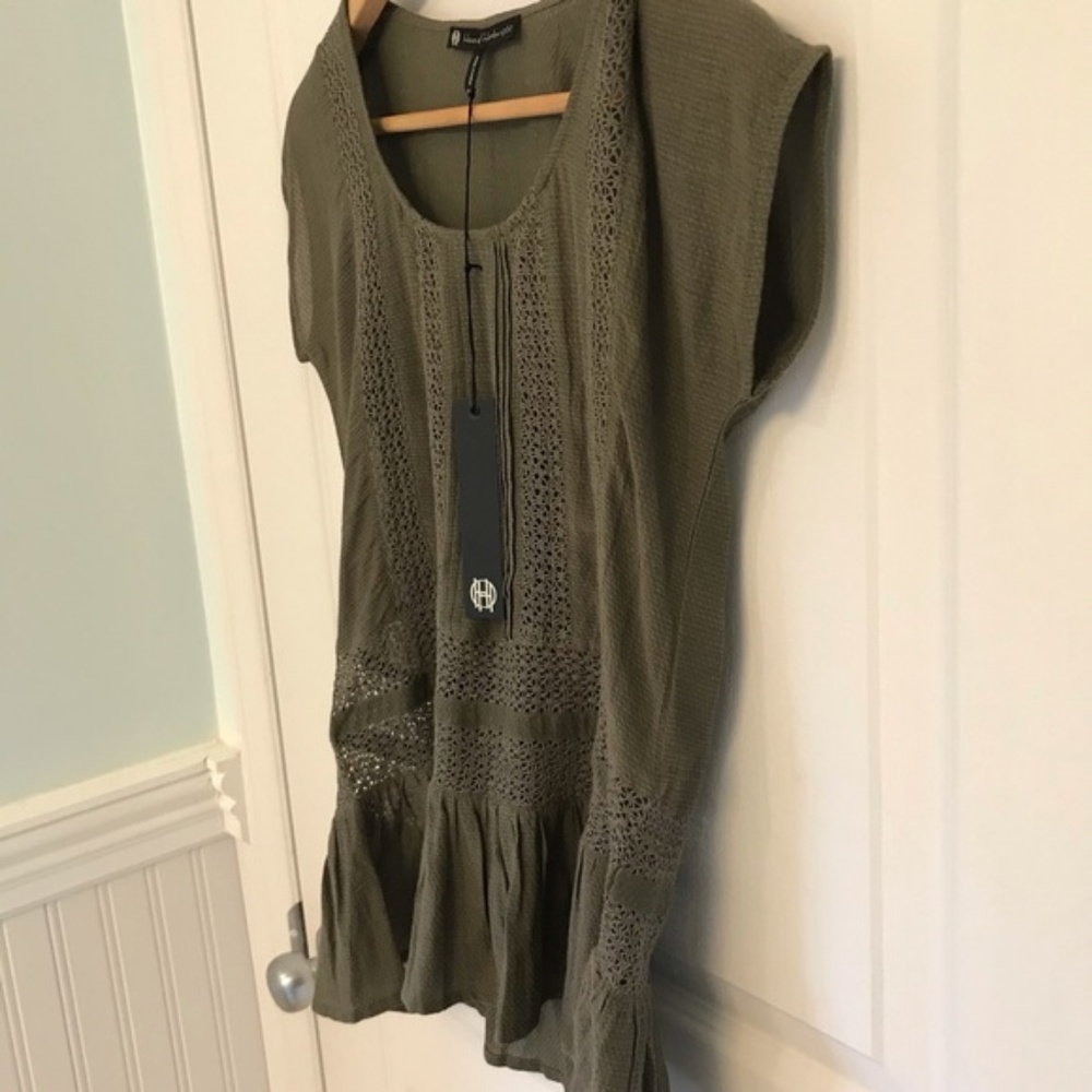 House of Harlow 1960 Altan Army Green blouse NWT